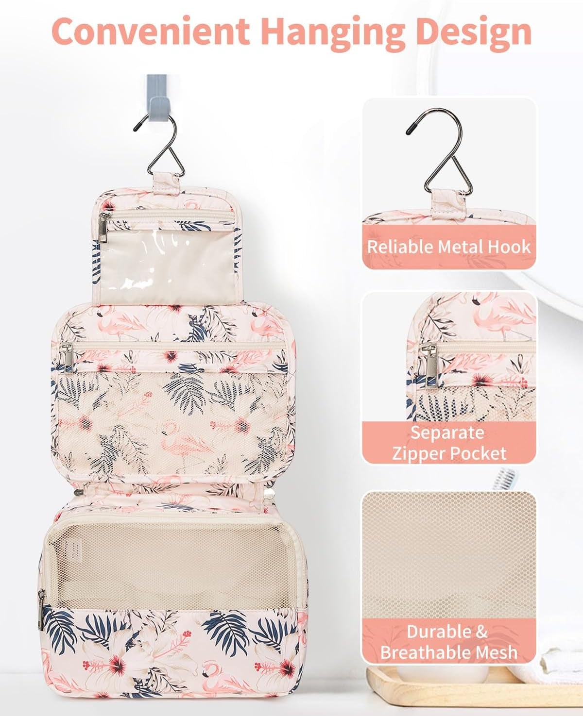 Small Hanging Travel Toiletry Bag for Women, Travel Bag for Toiletries, Makeup Bag Organizer Cosmetic Bags Make up Bags for Girls