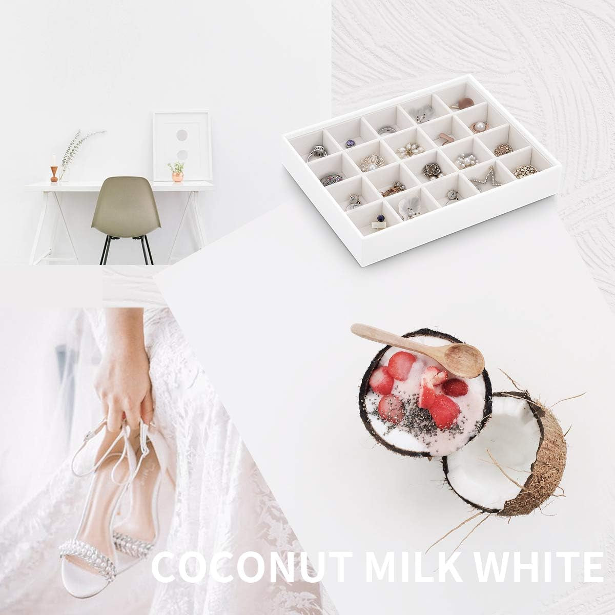 Jewelry Tray Jewelry Organizer for Drawer Jewelry Organizer Tray Jewelry Drawer Organizer Stackable Jewelry Organizer Trays Drawer Jewelry Organizer 20 Grids-White