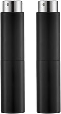 8ML Perfume Atomizer (2PCS), Cologne Sprayer, Mini Empty Travel Spray Bottle for Men and Women (Black)
